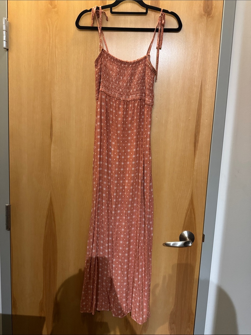 Orange/Red patterned maxi Uniqlo dress